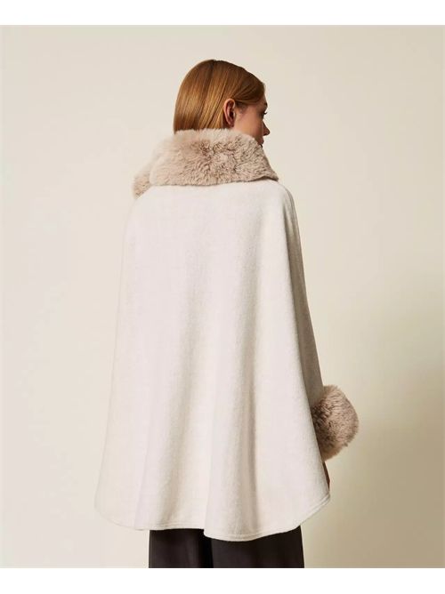Poncho in panno e faux fur TWINSET | TO5130/00282